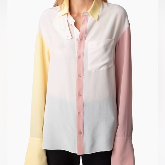 Zadig & Voltaire Tyrone Silk Blouse Petale New with Tags! - Picture 6 of 16